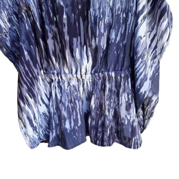 Express Top Womens XS Ombre Paint Splatter Striped Batwing Cape Cutout Shoulders - Picture 10 of 14